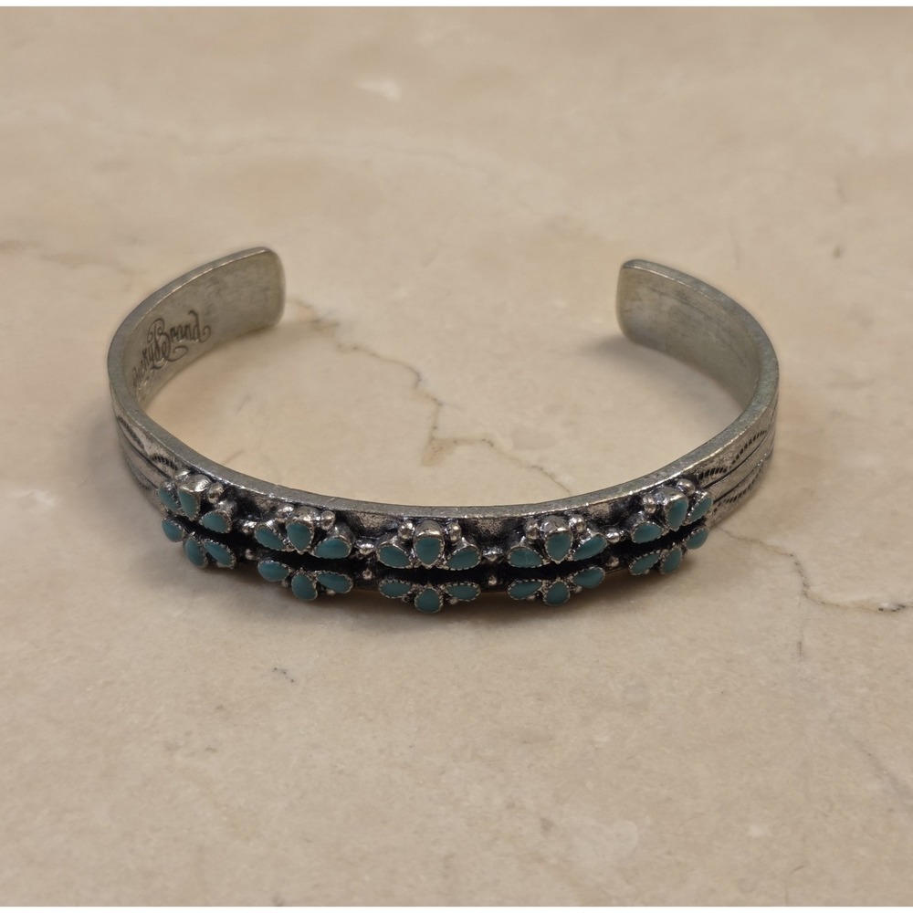 Lucky Brand Turquoise Southwestern Cuff Bracelet 7.25" - Picture 3 of 4